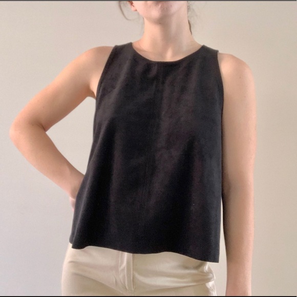 Aritzia Wilfred Black Faux Suede Tank 🐈‍⬛ - Picture 2 of 5